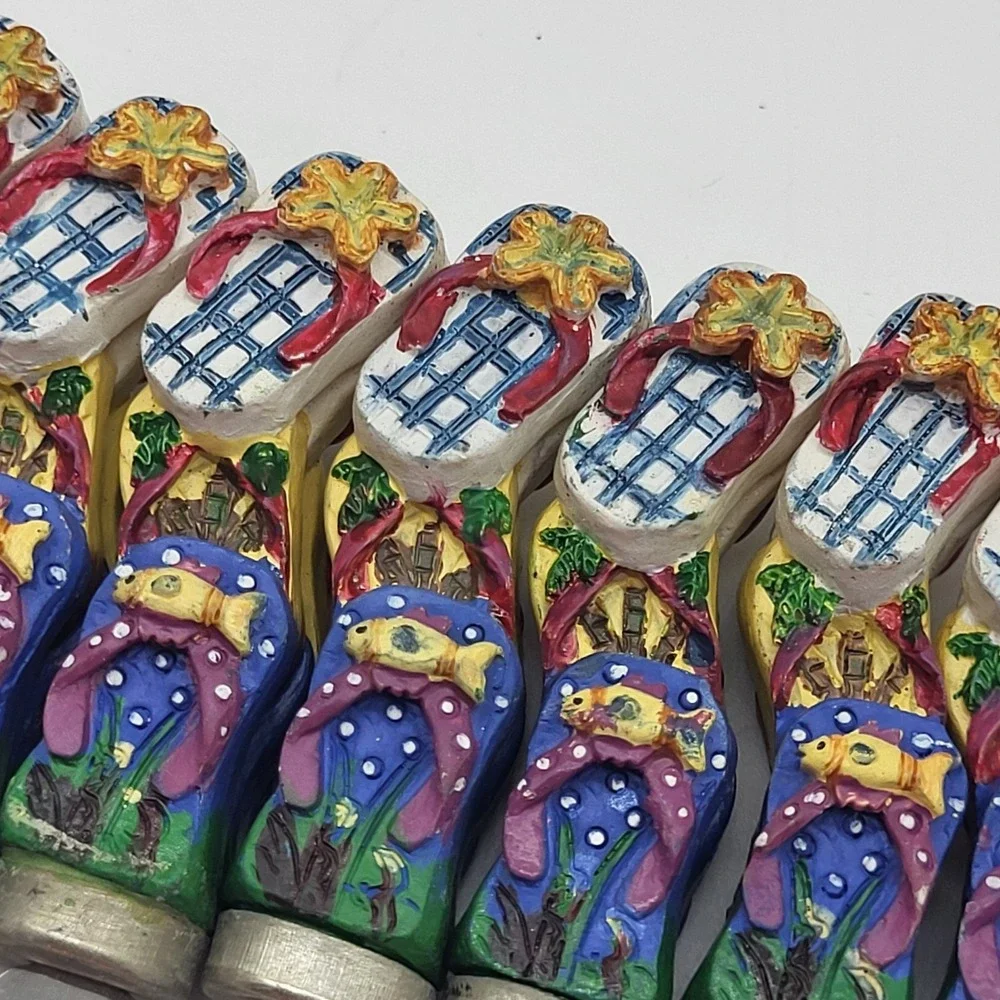 Appetizer Forks Novelty Flip Flops, Palm Trees & Fish Summer Cocktail Set Of 8